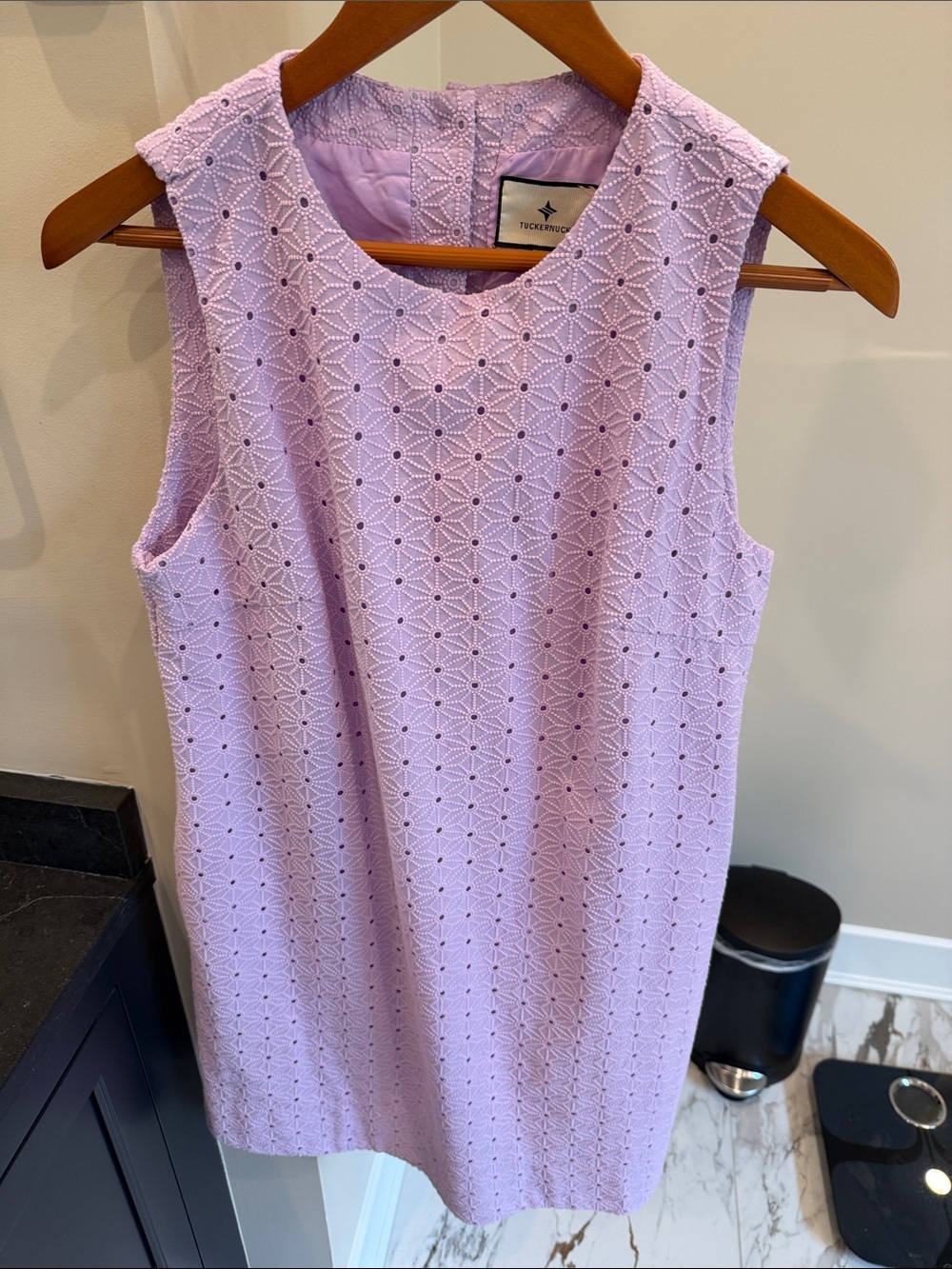 Tuckernuck Lavender Eyelet Sleeveless Shift Dress
